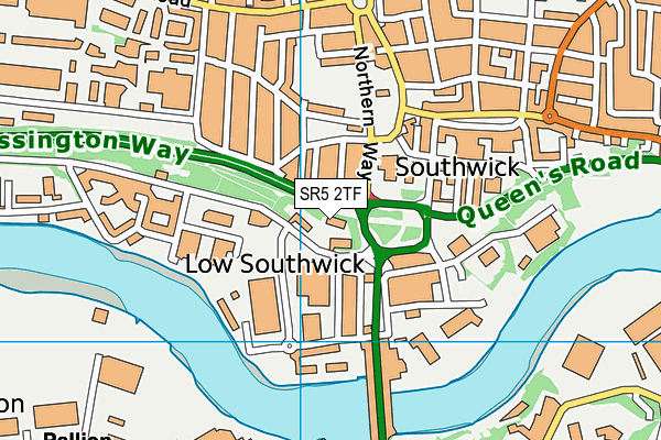 SR5 2TF map - OS VectorMap District (Ordnance Survey)