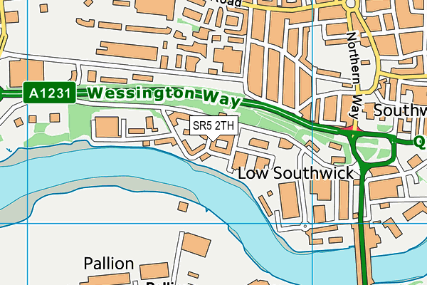 SR5 2TH map - OS VectorMap District (Ordnance Survey)