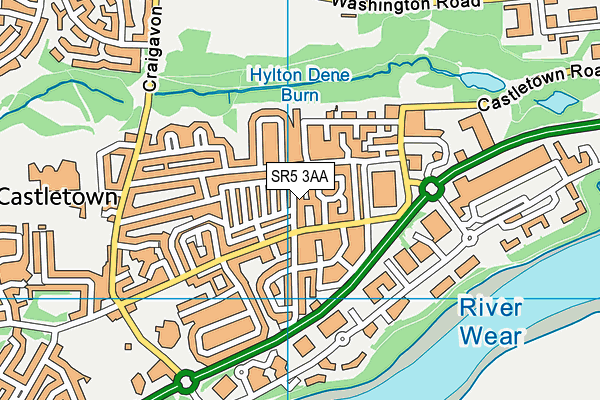 SR5 3AA map - OS VectorMap District (Ordnance Survey)