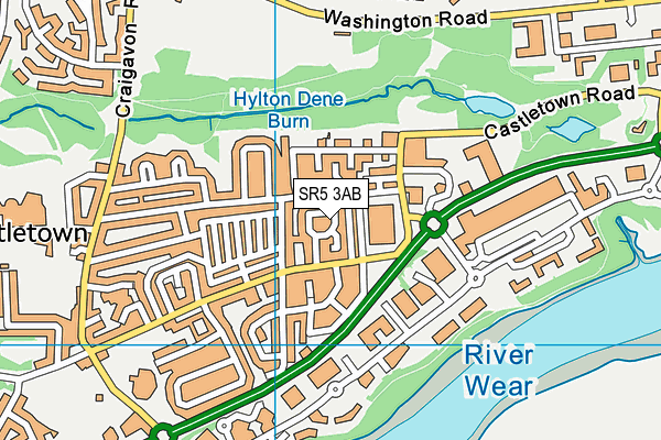 SR5 3AB map - OS VectorMap District (Ordnance Survey)