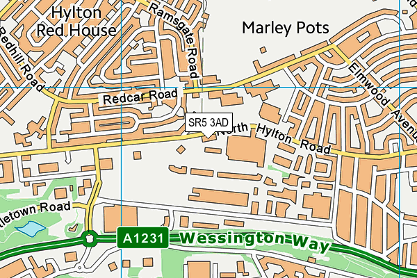 SR5 3AD map - OS VectorMap District (Ordnance Survey)