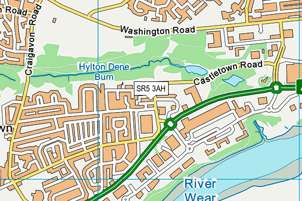 SR5 3AH map - OS VectorMap District (Ordnance Survey)