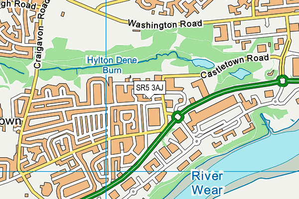 SR5 3AJ map - OS VectorMap District (Ordnance Survey)