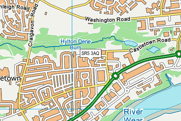 SR5 3AQ map - OS VectorMap District (Ordnance Survey)