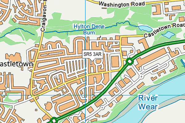 SR5 3AR map - OS VectorMap District (Ordnance Survey)