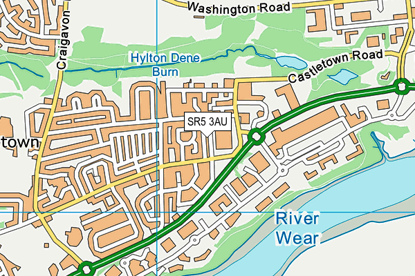 SR5 3AU map - OS VectorMap District (Ordnance Survey)