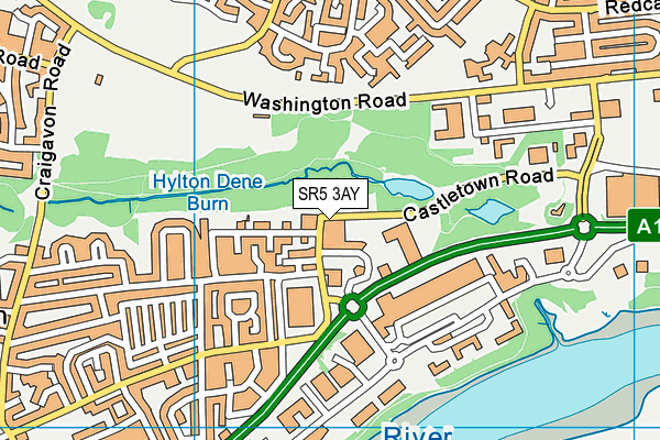 SR5 3AY map - OS VectorMap District (Ordnance Survey)