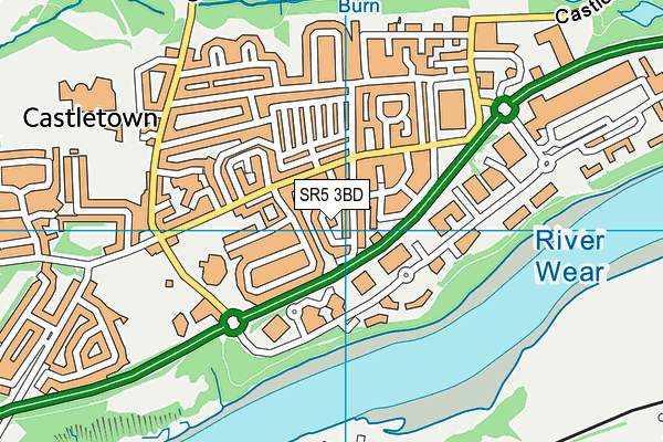 SR5 3BD map - OS VectorMap District (Ordnance Survey)