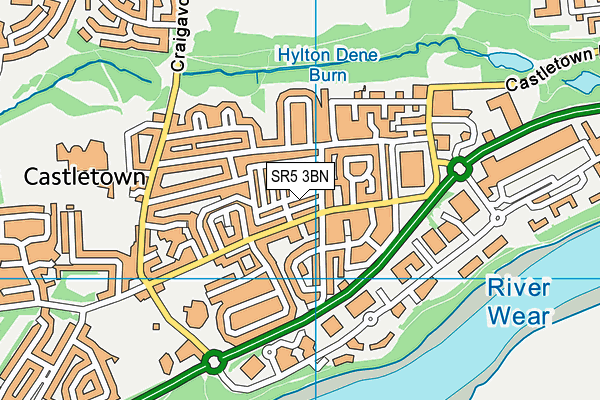 SR5 3BN map - OS VectorMap District (Ordnance Survey)