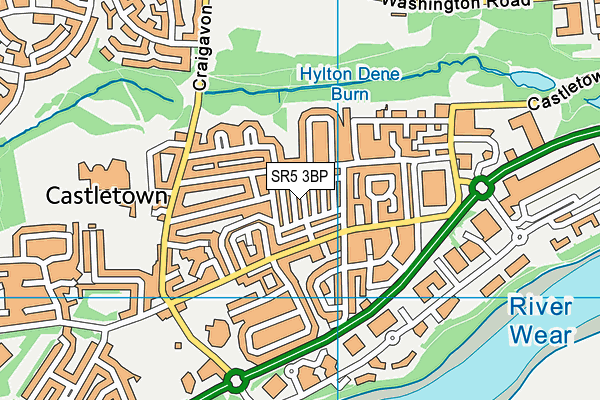 SR5 3BP map - OS VectorMap District (Ordnance Survey)