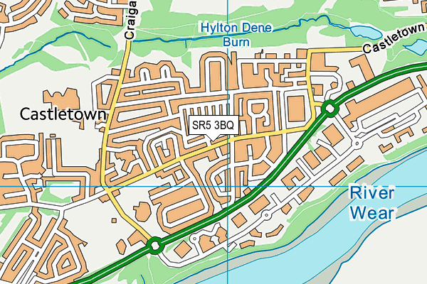 SR5 3BQ map - OS VectorMap District (Ordnance Survey)