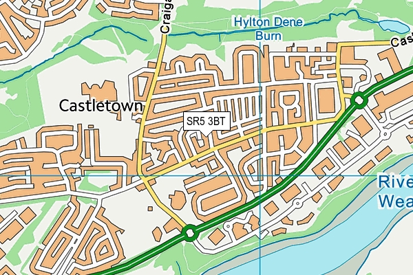 SR5 3BT map - OS VectorMap District (Ordnance Survey)