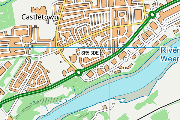 SR5 3DE map - OS VectorMap District (Ordnance Survey)