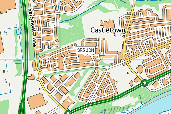 SR5 3DN map - OS VectorMap District (Ordnance Survey)