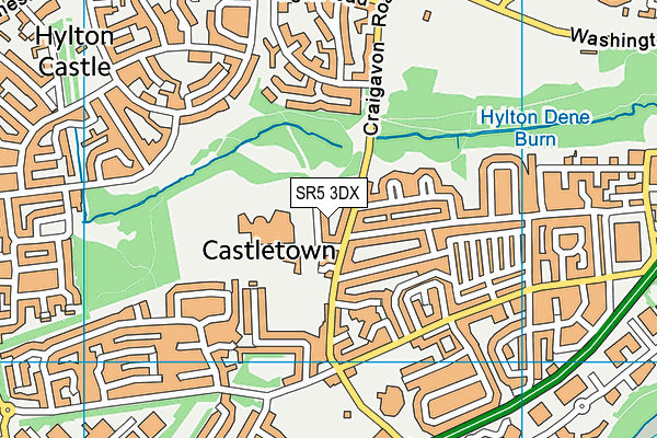 Castle View Enterprise Academy map (SR5 3DX) - OS VectorMap District (Ordnance Survey)