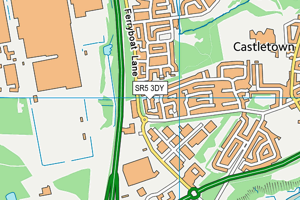 SR5 3DY map - OS VectorMap District (Ordnance Survey)