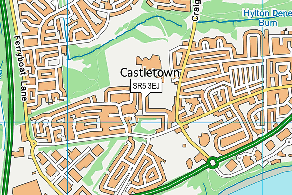 SR5 3EJ map - OS VectorMap District (Ordnance Survey)