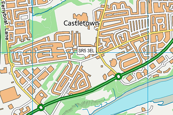 SR5 3EL map - OS VectorMap District (Ordnance Survey)