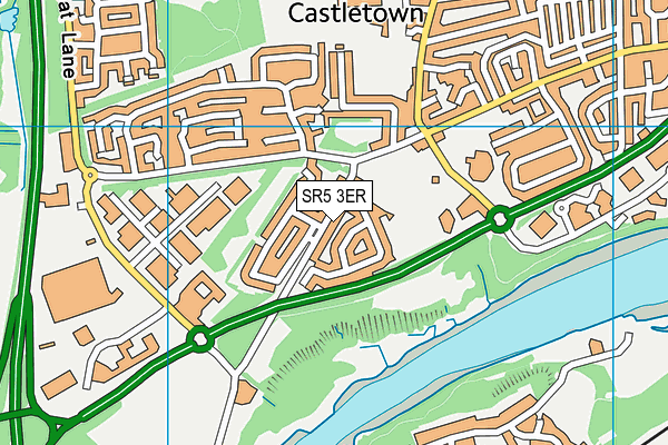 SR5 3ER map - OS VectorMap District (Ordnance Survey)