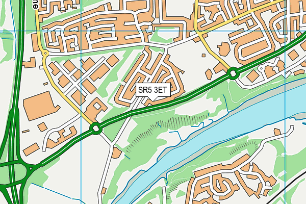SR5 3ET map - OS VectorMap District (Ordnance Survey)