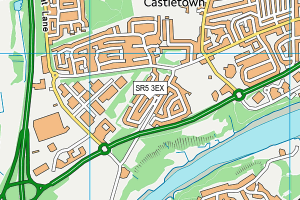 SR5 3EX map - OS VectorMap District (Ordnance Survey)