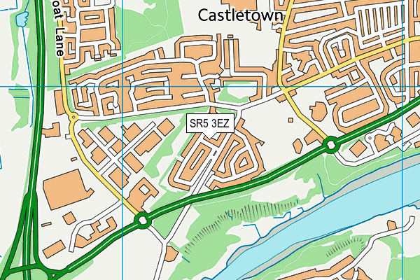 SR5 3EZ map - OS VectorMap District (Ordnance Survey)