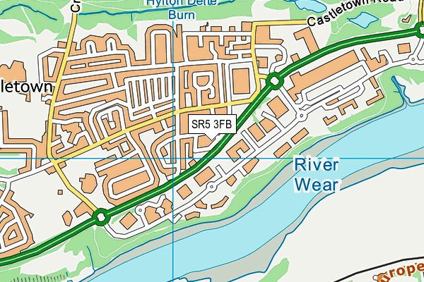 SR5 3FB map - OS VectorMap District (Ordnance Survey)