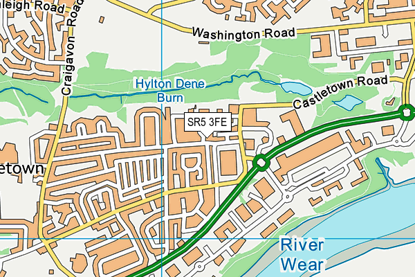 SR5 3FE map - OS VectorMap District (Ordnance Survey)