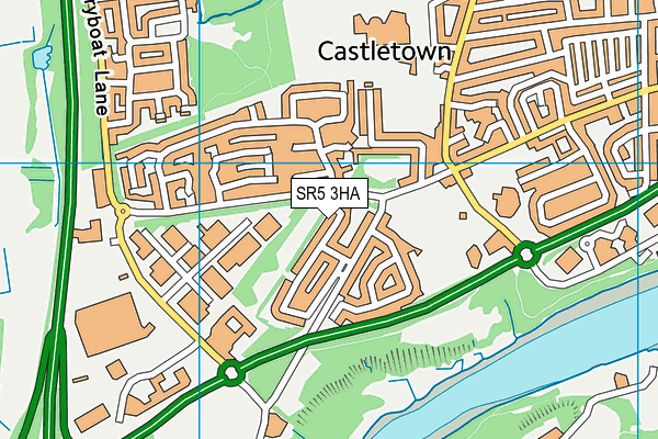 SR5 3HA map - OS VectorMap District (Ordnance Survey)