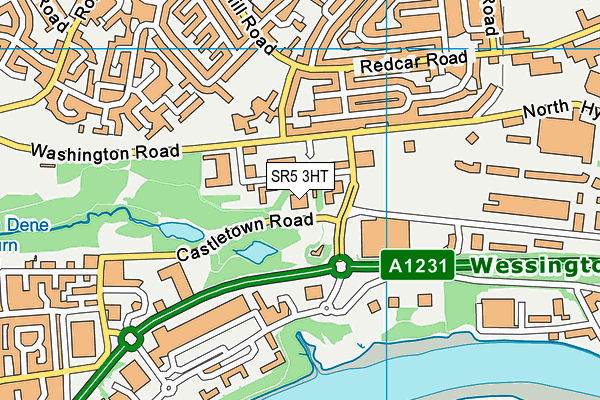 SR5 3HT map - OS VectorMap District (Ordnance Survey)