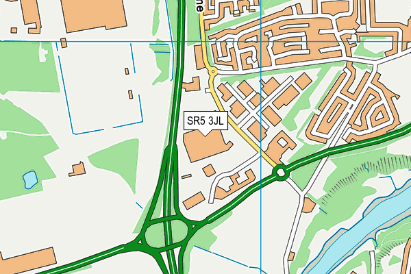 SR5 3JL map - OS VectorMap District (Ordnance Survey)