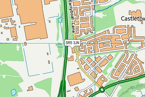 SR5 3JN map - OS VectorMap District (Ordnance Survey)