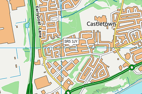 SR5 3JY map - OS VectorMap District (Ordnance Survey)