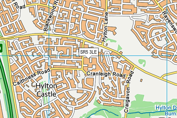 SR5 3LE map - OS VectorMap District (Ordnance Survey)