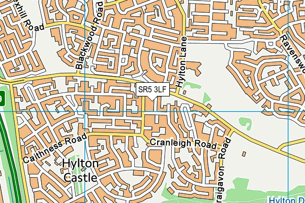 SR5 3LF map - OS VectorMap District (Ordnance Survey)