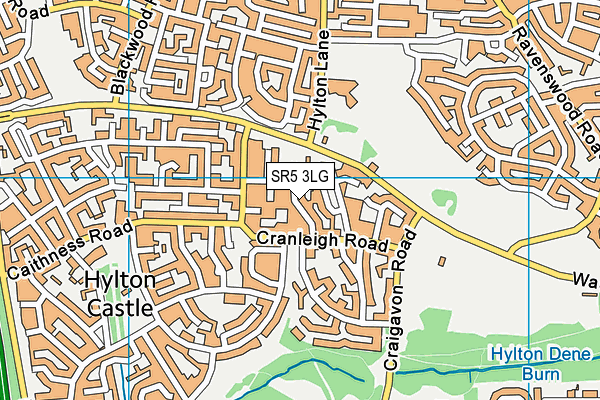 SR5 3LG map - OS VectorMap District (Ordnance Survey)