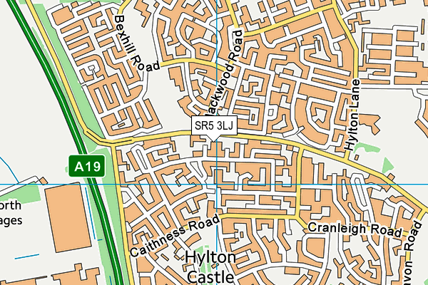 SR5 3LJ map - OS VectorMap District (Ordnance Survey)