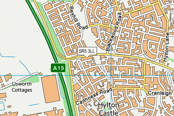 SR5 3LL map - OS VectorMap District (Ordnance Survey)