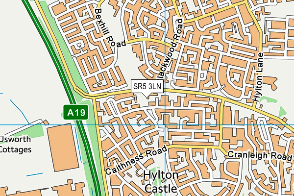 SR5 3LN map - OS VectorMap District (Ordnance Survey)