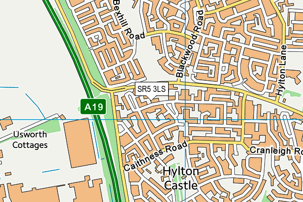 SR5 3LS map - OS VectorMap District (Ordnance Survey)