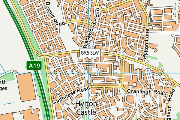 SR5 3LW map - OS VectorMap District (Ordnance Survey)