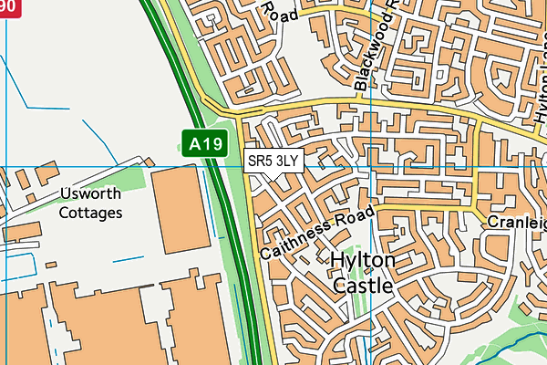 SR5 3LY map - OS VectorMap District (Ordnance Survey)