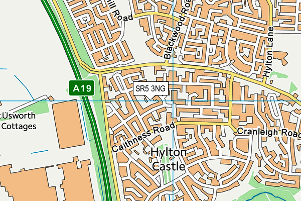 SR5 3NG map - OS VectorMap District (Ordnance Survey)