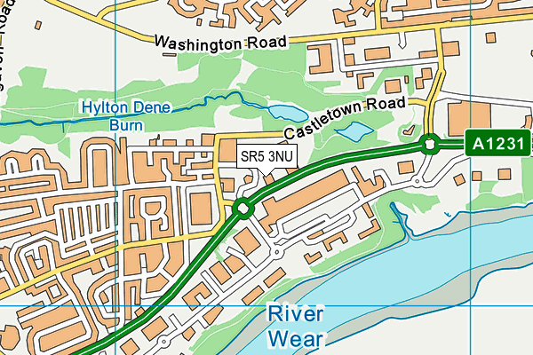 SR5 3NU map - OS VectorMap District (Ordnance Survey)