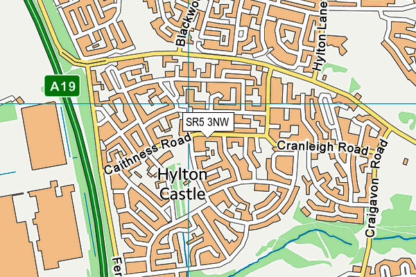 SR5 3NW map - OS VectorMap District (Ordnance Survey)