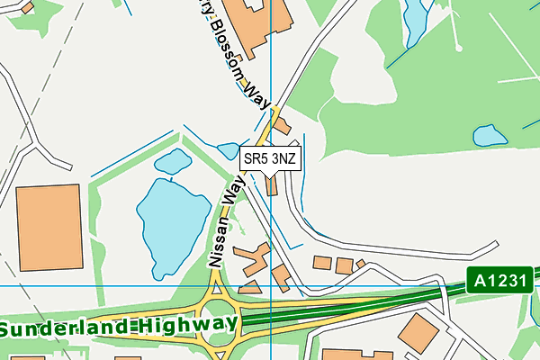 SR5 3NZ map - OS VectorMap District (Ordnance Survey)