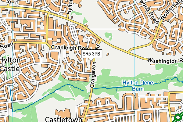 SR5 3PB map - OS VectorMap District (Ordnance Survey)