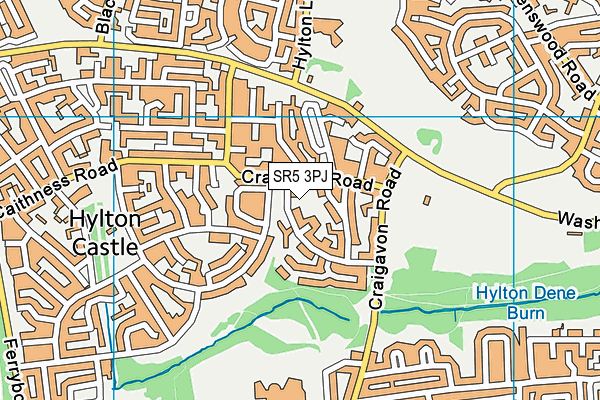 SR5 3PJ map - OS VectorMap District (Ordnance Survey)