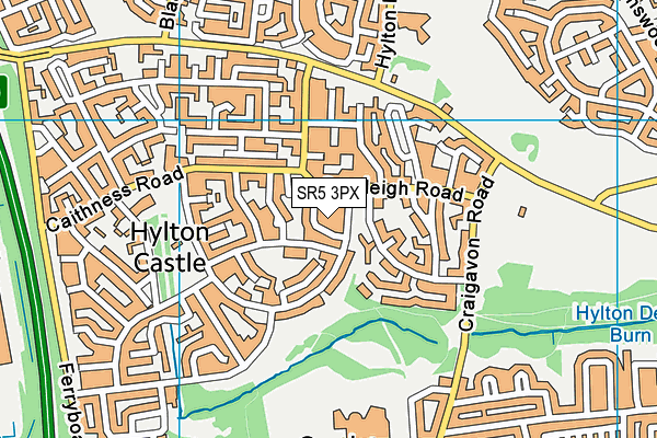 SR5 3PX map - OS VectorMap District (Ordnance Survey)