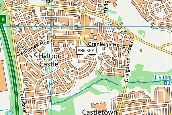 SR5 3PY map - OS VectorMap District (Ordnance Survey)